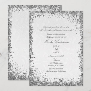 Princess White Damask Storybook Brautparty Einladung