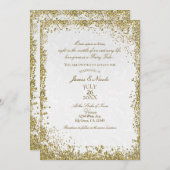 Princess White Damask Storybook Elegante Hochzeit Einladung (Vorne/Hinten)