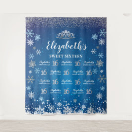 Princess Winter Sweet 16 photobooth Backdrop Wandteppich