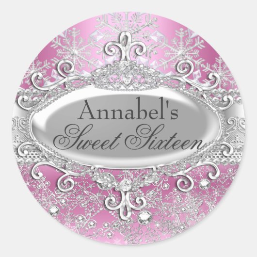 Princess Winter Wonderland Sweet 16 Sticker (Vorderseite)