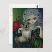 "Princess with a Ragdoll Cat" Postcard Postkarte (Vorne/Hinten)