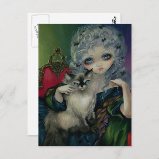 "Princess with a Ragdoll Cat" Postcard Postkarte (Vorne/Hinten)