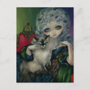 "Princess with a Ragdoll Cat" Postcard Postkarte