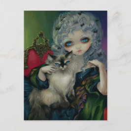 "Princess with a Ragdoll Cat" Postcard Postkarte