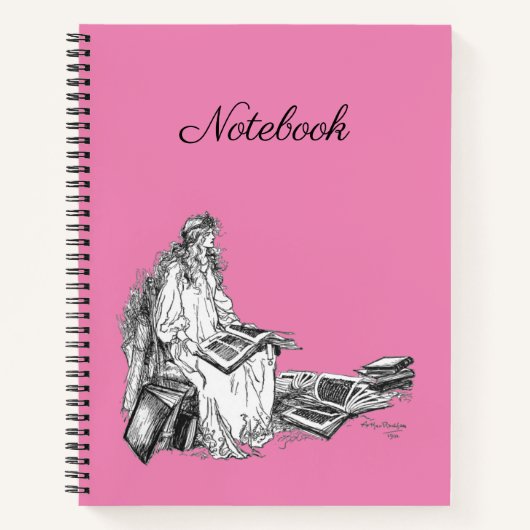 Princess with Books Notebook Notizblock (Vorderseite)