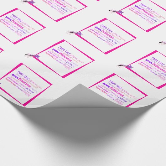 Princess Word Art Geschenkpapier (Ecke)