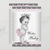 Princess wünscht sich Baby Card Girl Dusche Hinweiskarte (Vorne/Hinten)