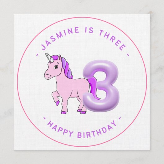 princesses 3st birthday einladung (Vorderseite)