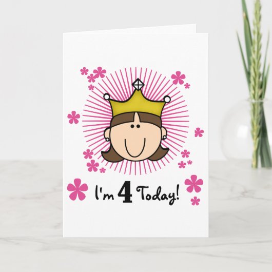Princesss 4. Geburtstagsgeschenke und Geschenke Karte (Vorderseite)