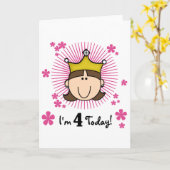 Princesss 4. Geburtstagsgeschenke und Geschenke Karte (Gelbe Blume)