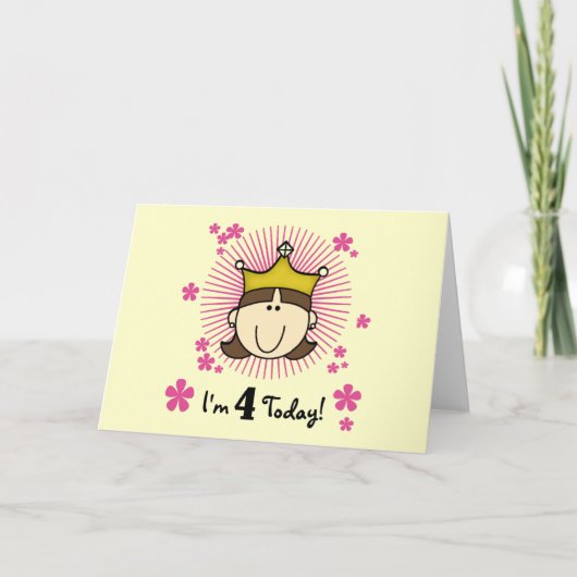 Princesss 4. Geburtstagsgeschenke und Geschenke Karte (Vorderseite)