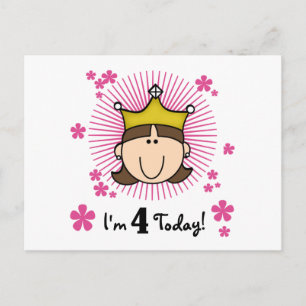 Princesss 4. Geburtstagsgeschenke und Geschenke Postkarte