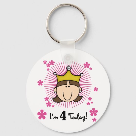 Princesss 4. Geburtstagsgeschenke und Geschenke Schlüsselanhänger (Vorderseite)