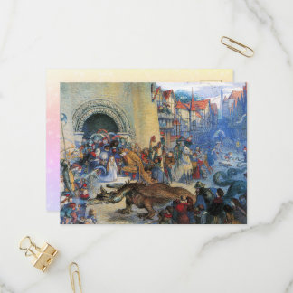 Princess's Birthday Dragon Einladungspostkarte