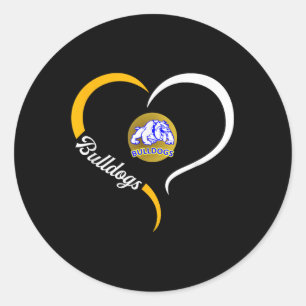 Princeton Bulldogs Logo Halbherz Slogan Hs Runder Aufkleber