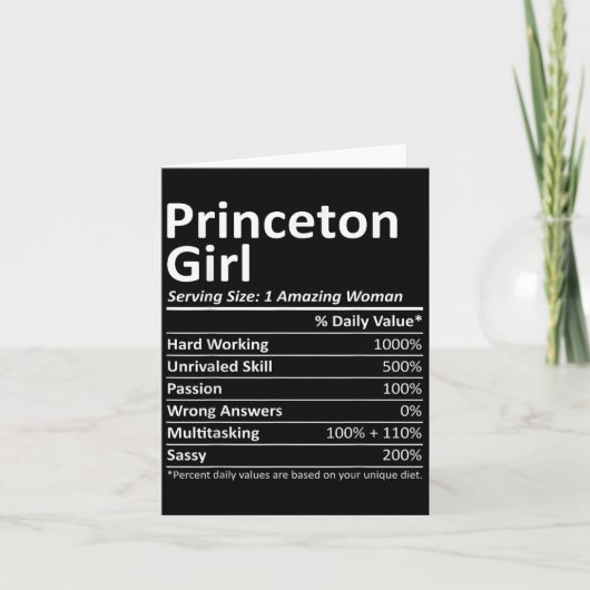 Princeton Girl Nj New Jersey Funny City Home Roots Karte (Vorderseite)