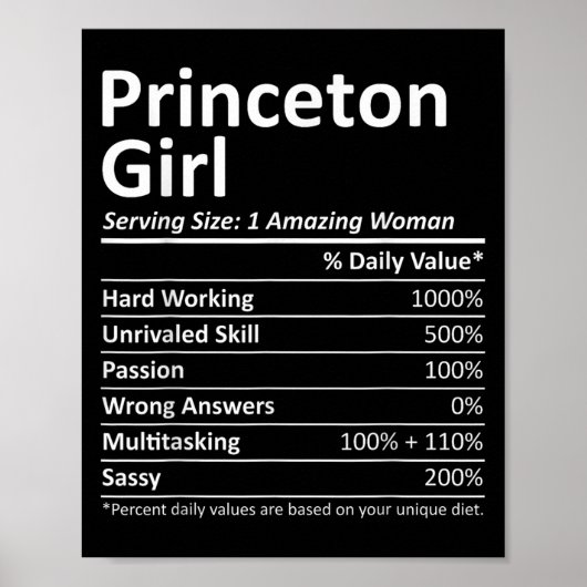 Princeton Girl Nj New Jersey Funny City Home Roots Poster (Vorne)