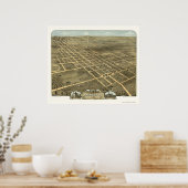 Princeton, IL Panorama Karte - 1870 Poster (Küche)