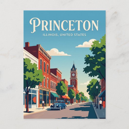 Princeton Illinois Postkarte (Vorderseite)