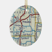 Princeton MO Vintag Map Keramik Ornament (Rechts)