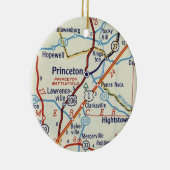 Princeton NJ Retro Map Keramik Ornament (Rechts)