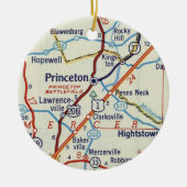 Princeton NJ Retro Map Keramik Ornament (Vorne)