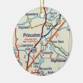Princeton NJ Retro Map Keramik Ornament (Links)