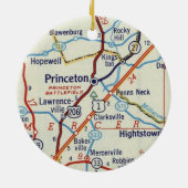 Princeton NJ Retro Map Keramik Ornament (Hinten)
