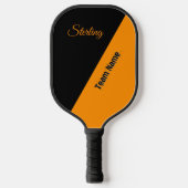 Princeton Orange und Schwarz mit zwei Textbereiche Pickleball Schläger (Vorderseite)