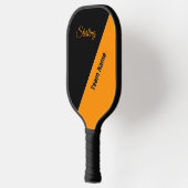 Princeton Orange und Schwarz mit zwei Textbereiche Pickleball Schläger (Links)