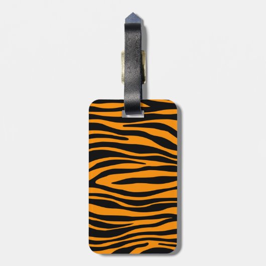 Princeton Orange Zebra Print Gepäckanhänger (Rückseite vertikal)