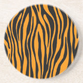 Princeton Orange Zebra Print Getränkeuntersetzer (Vorne)