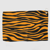 Princeton Orange Zebra Print Golfhandtuch (Horizontal)