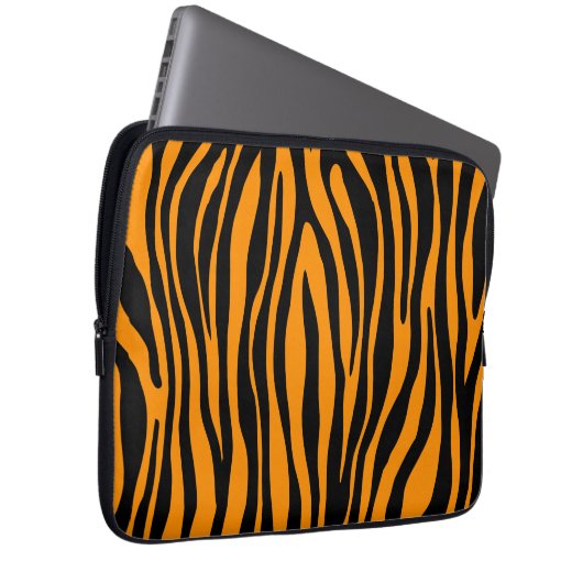 Princeton Orange Zebra Print Laptopschutzhülle (Vorne Rechts)