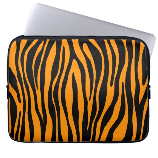 Princeton Orange Zebra Print Laptopschutzhülle (Vorderseite)