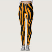 Princeton Orange Zebra Print Leggings (Vorderseite)