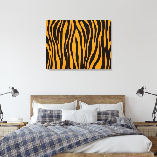 Princeton Orange Zebra Print Leinwanddruck (Insitu (Schlafzimmer))