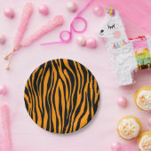 Princeton Orange Zebra Print Pappteller (Party)