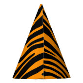 Princeton Orange Zebra Print Partyhütchen (Rückseite)