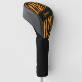 Princeton Orange Zebra Print Personalisiert Golf Headcover (angewinkelt)