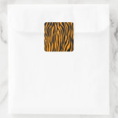 Princeton Orange Zebra Print Quadratischer Aufkleber (Tasche)