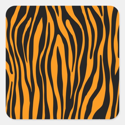 Princeton Orange Zebra Print Quadratischer Aufkleber (Vorderseite)