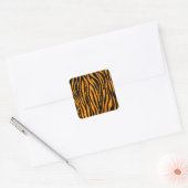 Princeton Orange Zebra Print Quadratischer Aufkleber (Umschlag)