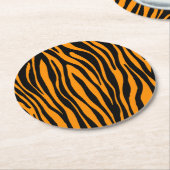 Princeton Orange Zebra Print Runder Pappuntersetzer (Angewinkelt)