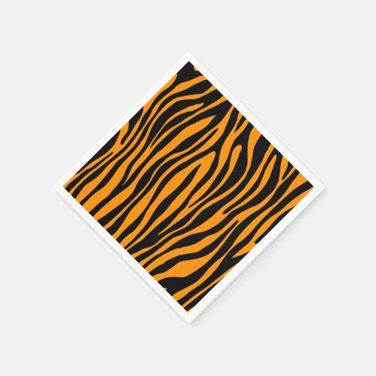 Princeton Orange Zebra Print Serviette (Ecke)