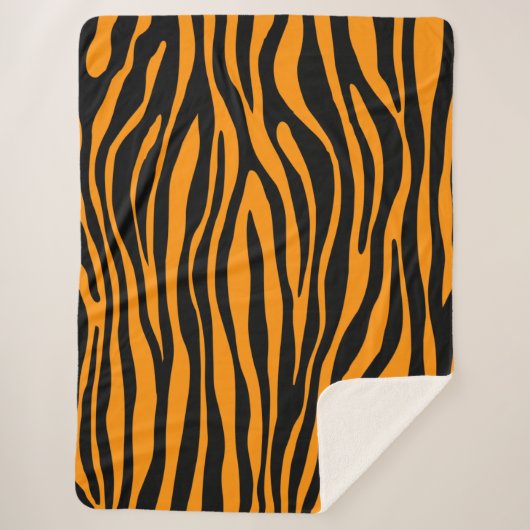 Princeton Orange Zebra Print Sherpadecke (Vorderseite)