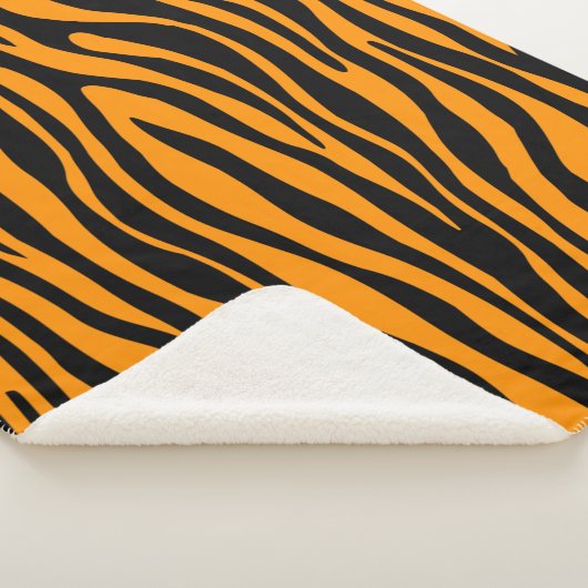 Princeton Orange Zebra Print Sherpadecke (3/4)