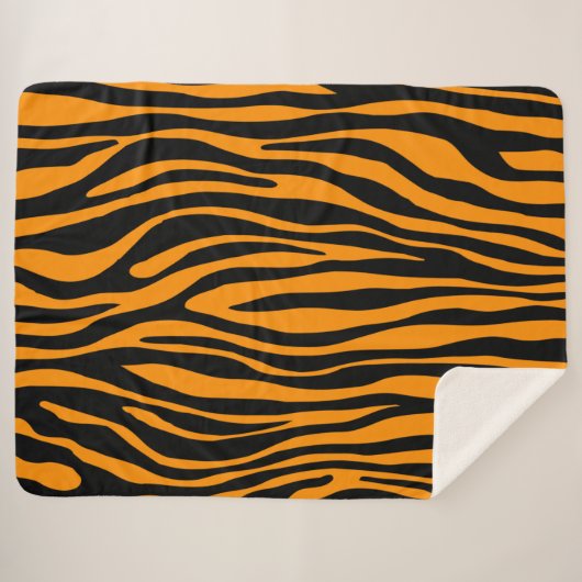 Princeton Orange Zebra Print Sherpadecke (Vorderseite (Horizontal))