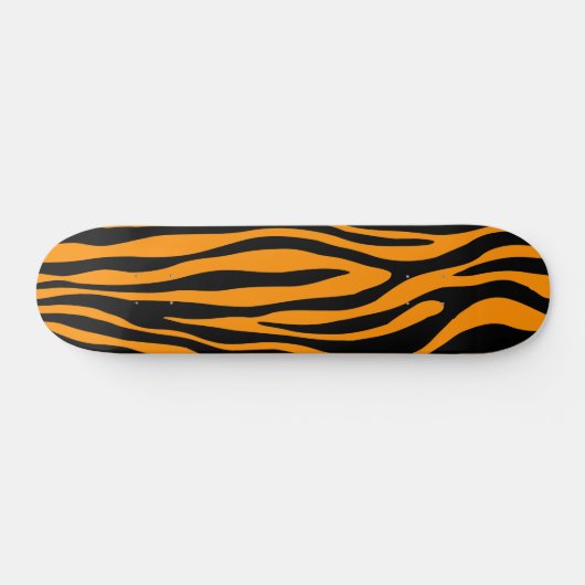 Princeton Orange Zebra Print Skateboard (Horizontal)