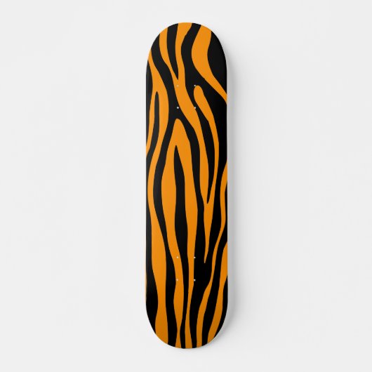 Princeton Orange Zebra Print Skateboard (Vorne)